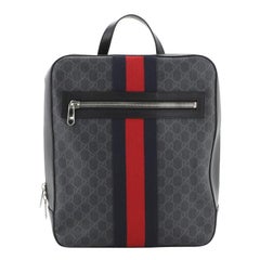 Gucci Web Zip Backpack GG Coated Canvas Medium