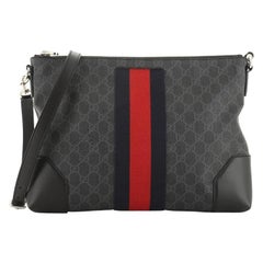 Gucci Web Zip Flat Messenger GG Coated Canvas