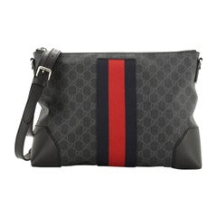 Gucci  Web Zip Flat Messenger GG Coated Canvas