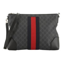 Gucci Web Zip Flat Messenger GG Coated Canvas