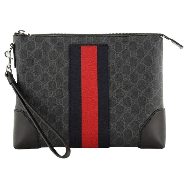 Gucci Web Zip Flat Messenger GG Coated Canvas