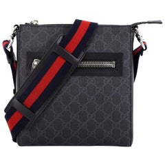 Gucci Web Zip Messenger Bag GG Coated Canvas Small