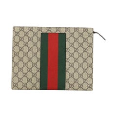 Gucci Web Zip Pouch GG Coated Canvas