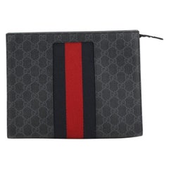 Gucci Web Zip Pouch GG Coated Canvas