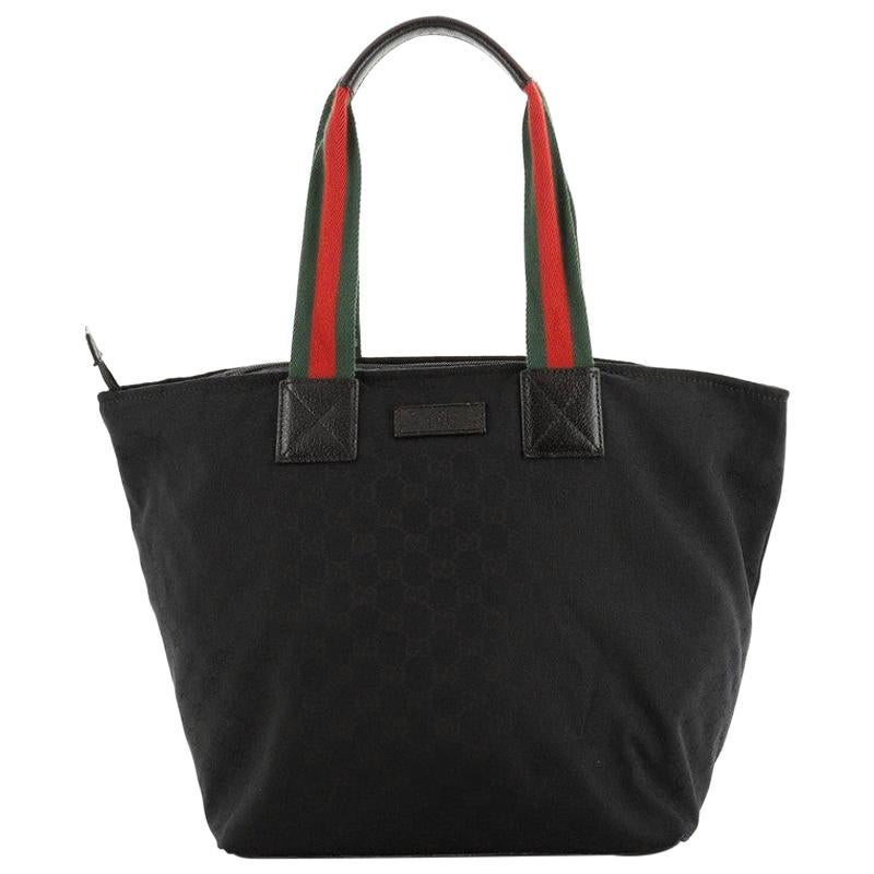 Gucci Web Zip Tote GG Canvas Large
