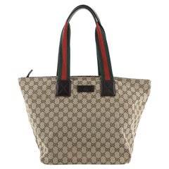 Gucci Web Zip Tote GG Canvas Large