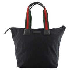 Gucci Web Zip Tote GG Canvas Large