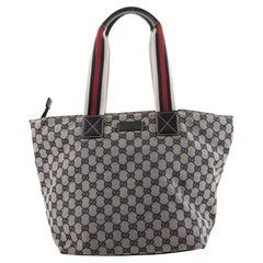 Gucci Web Zip Tote GG Segeltuch Medium
