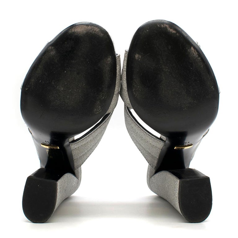 gucci silver mules
