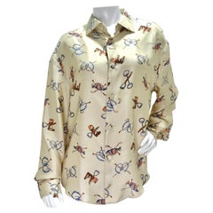 Gucci Western Print Silk Button Up Shirt