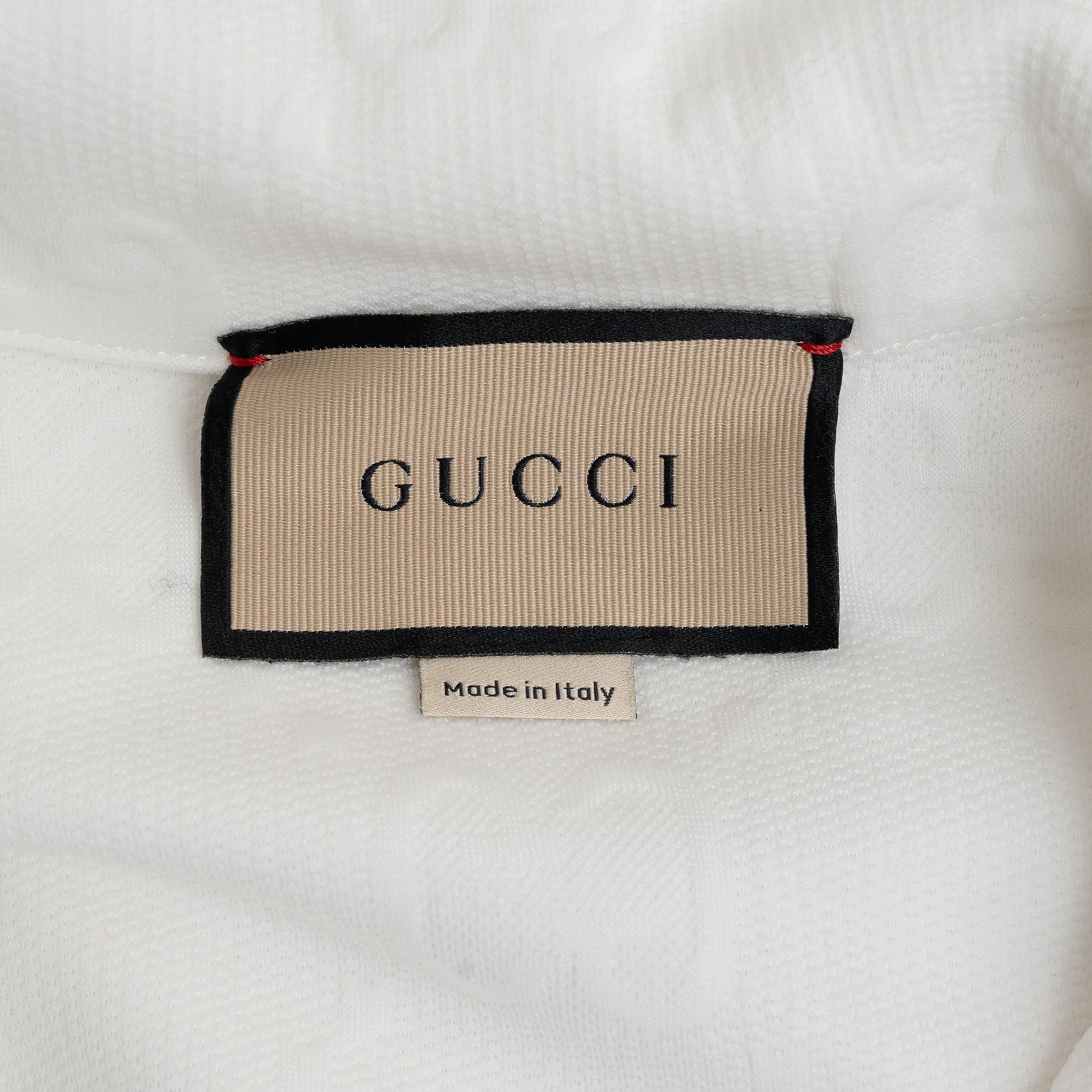 GUCCI blanche 2022 GG JACQUARD JERSEY WEB STRIPE MINI SHIRT Dress XS en vente 1