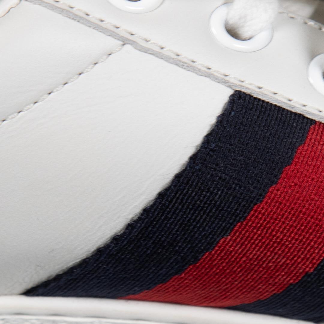 Women's Gucci White Ace Leather Trainers Size IT 38 For Sale