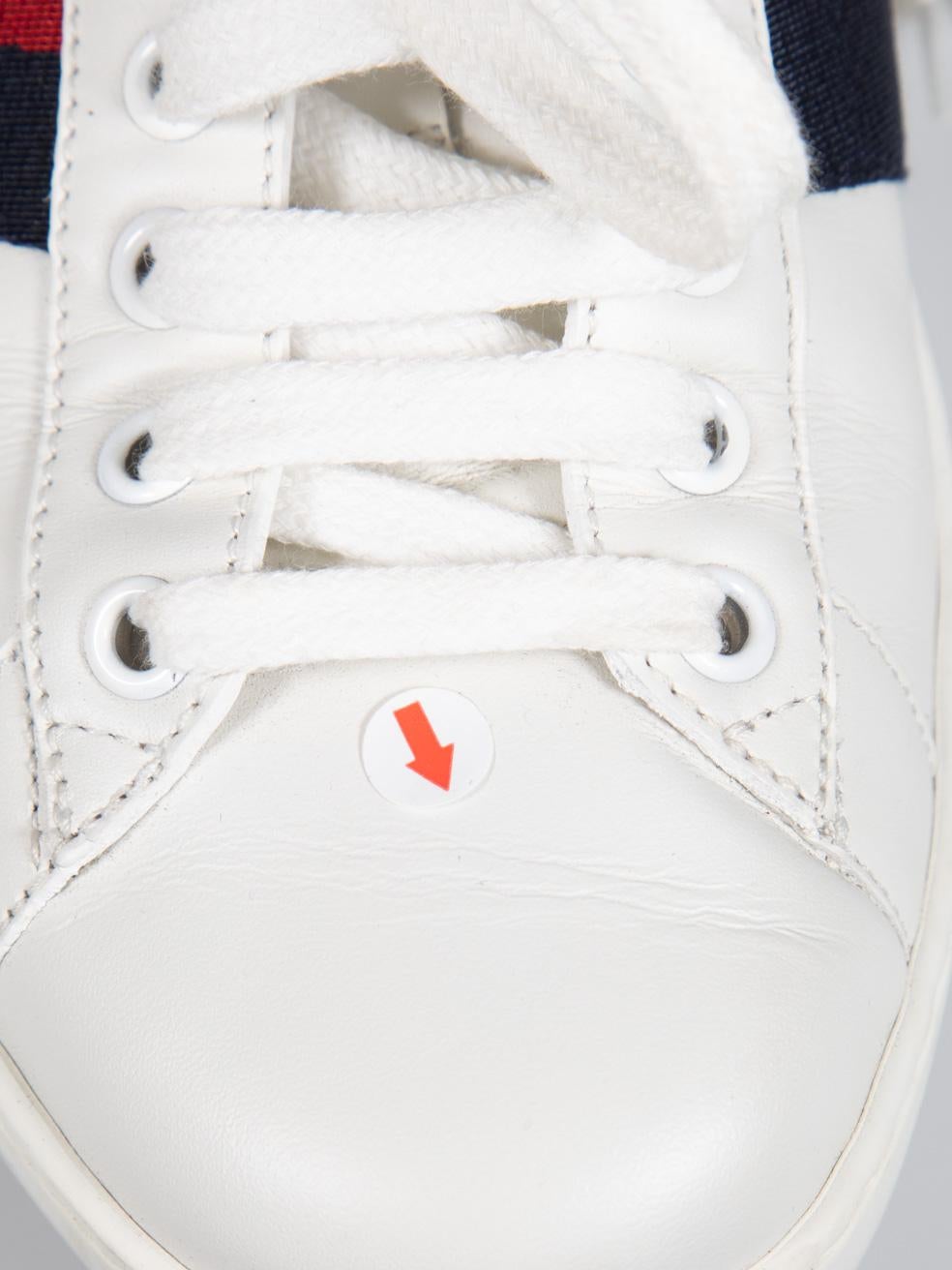 Gucci White Ace Leather Trainers Size IT 38 For Sale 2