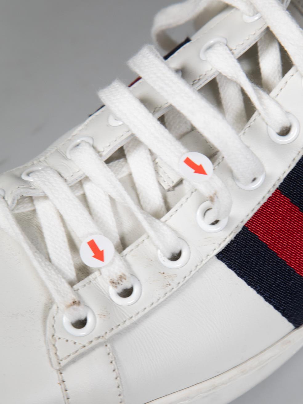 Gucci White Ace Leather Trainers Size IT 38 For Sale 4