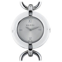 Gucci - Montre en acier inoxydable Bambou blanc YA132406