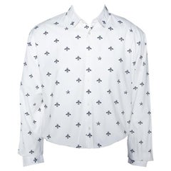 Gucci White Bee & Star Print Baumwolle Langarm Duke Shirt 4XL