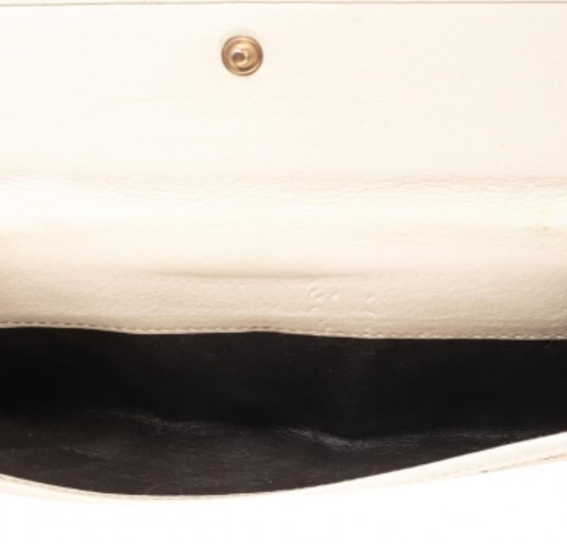 Gucci White/Beige GG Canvas and Leather G Bit Flap Continental Wallet 5
