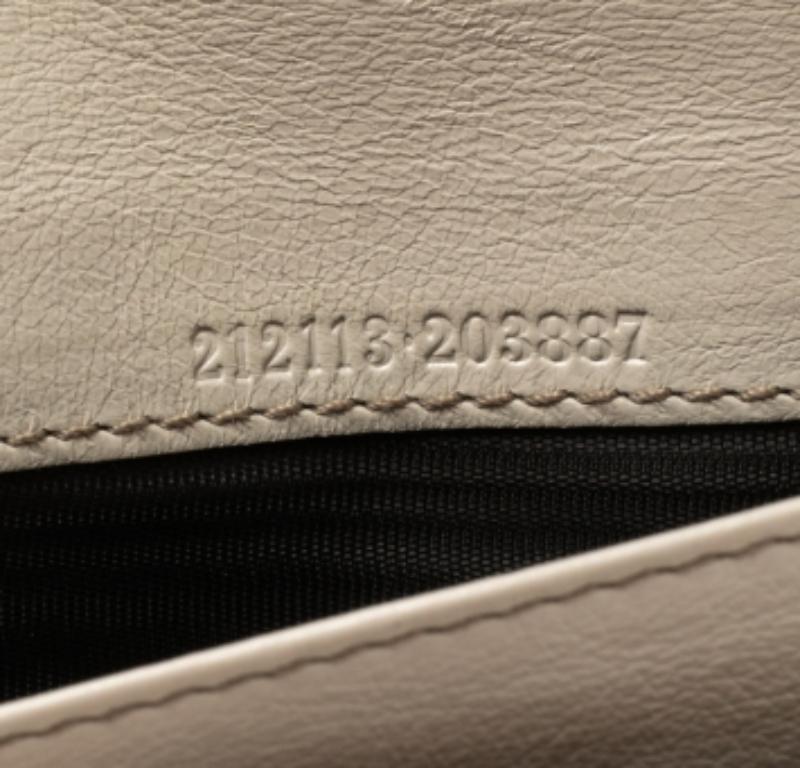 Women's Gucci White/Beige GG Canvas and Leather G Bit Flap Continental Wallet