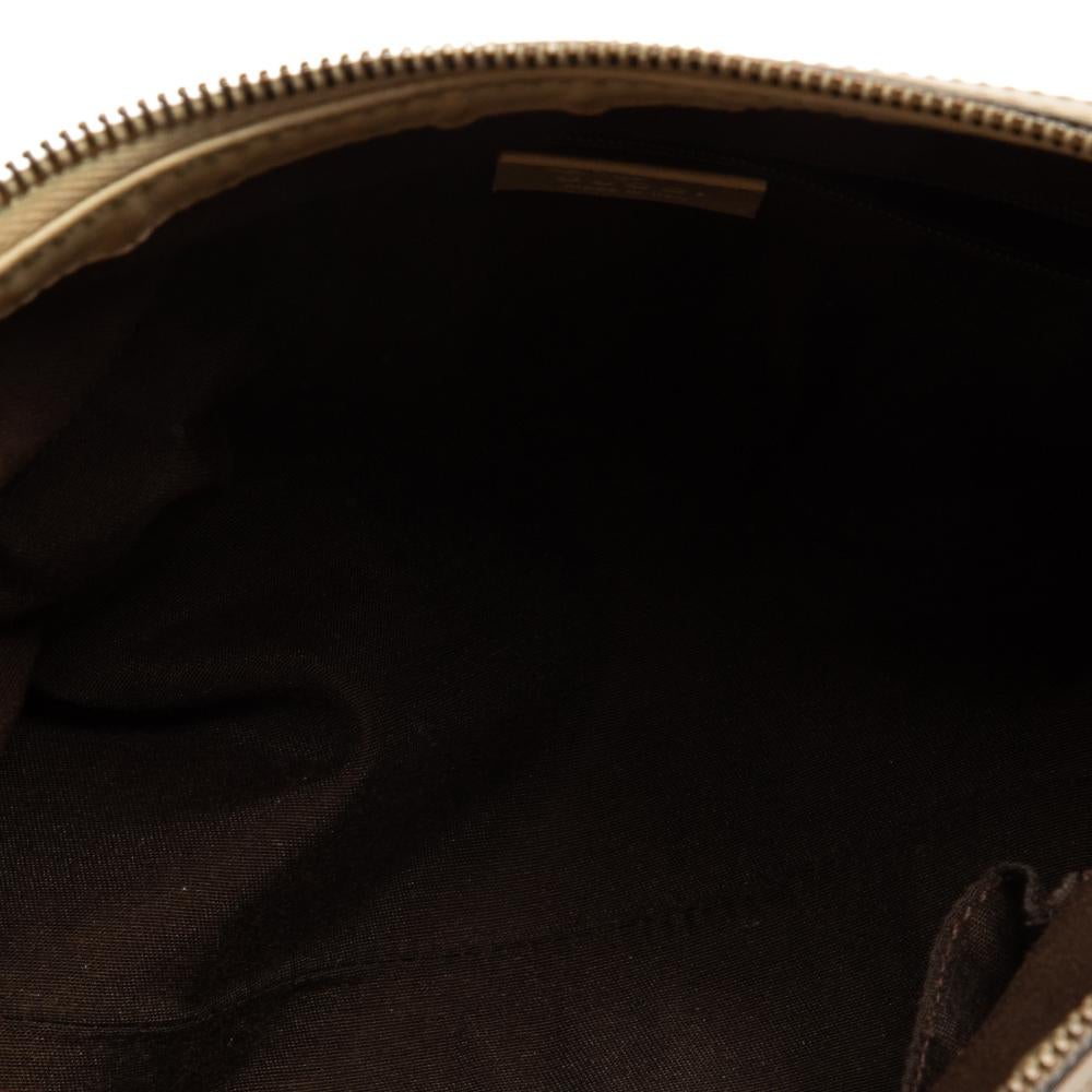 Weiß/Beige GG Segeltuch und Leder Scarlett Hobo von Gucci 2