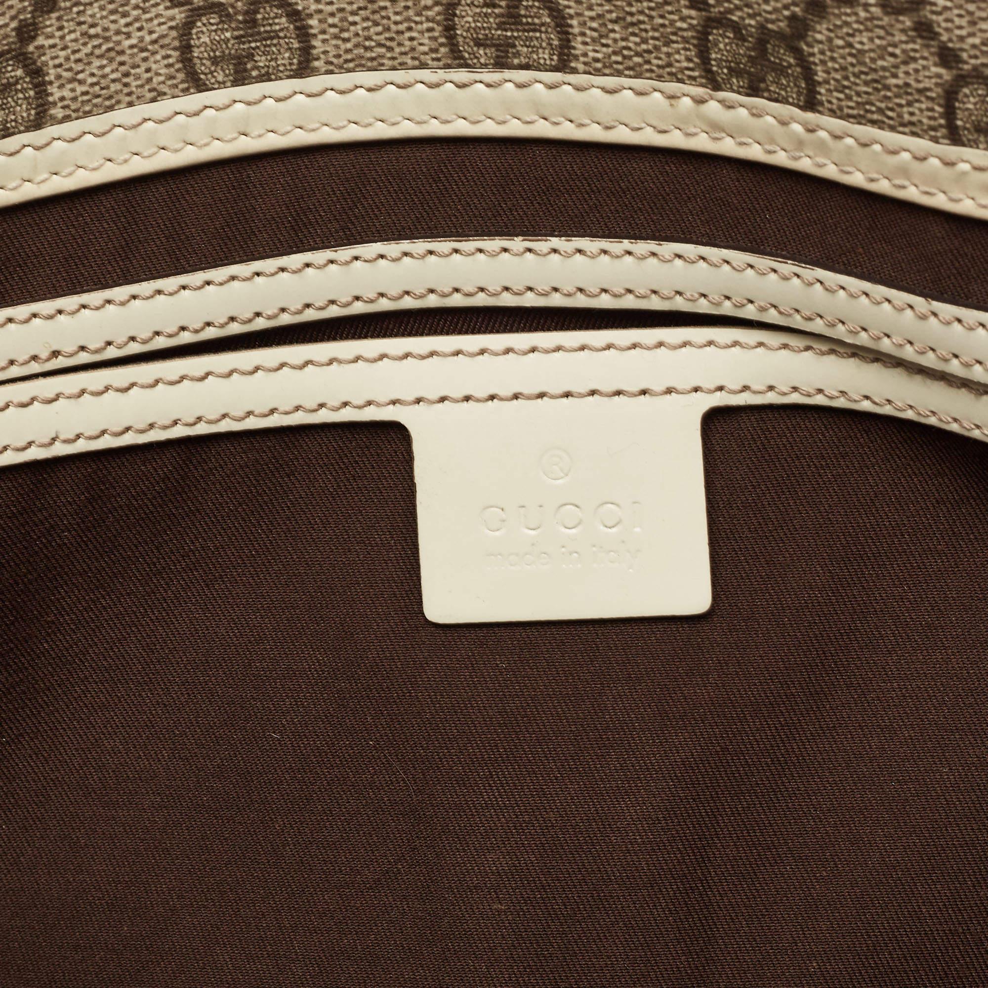 Gucci White/Beige GG Supreme Canvas and Patent Leather Joy Shoulder Bag 2