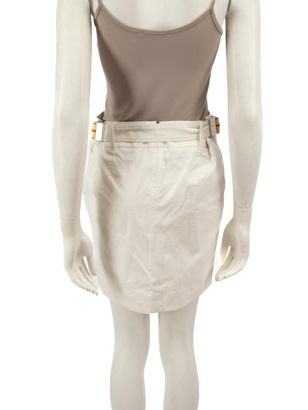 Gucci White Belted Mini Skirt Size M In Good Condition In London, GB