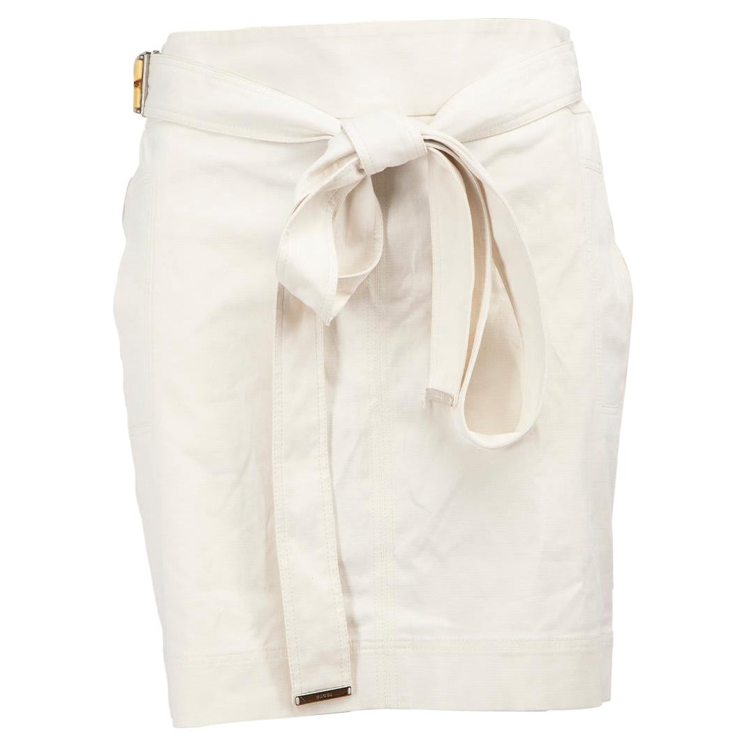Gucci White Belted Mini Skirt Size M