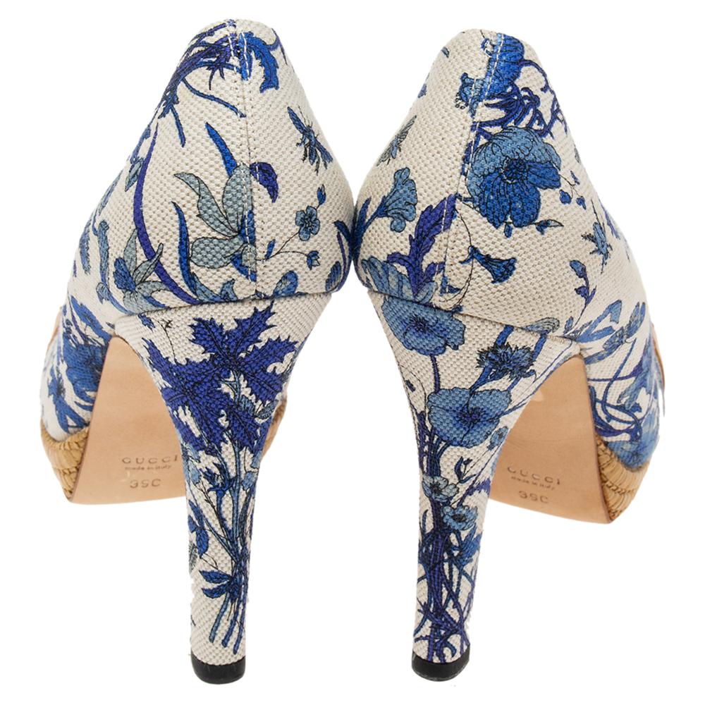 blue floral gucci heels