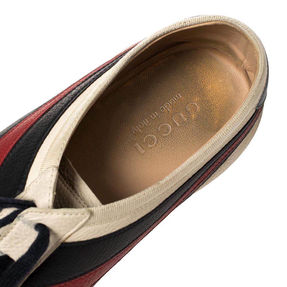 Gucci White/Blue Leather Falacer Sneakers Size 44 2