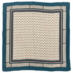 GUCCI White & Blue Nautical Square Scarf