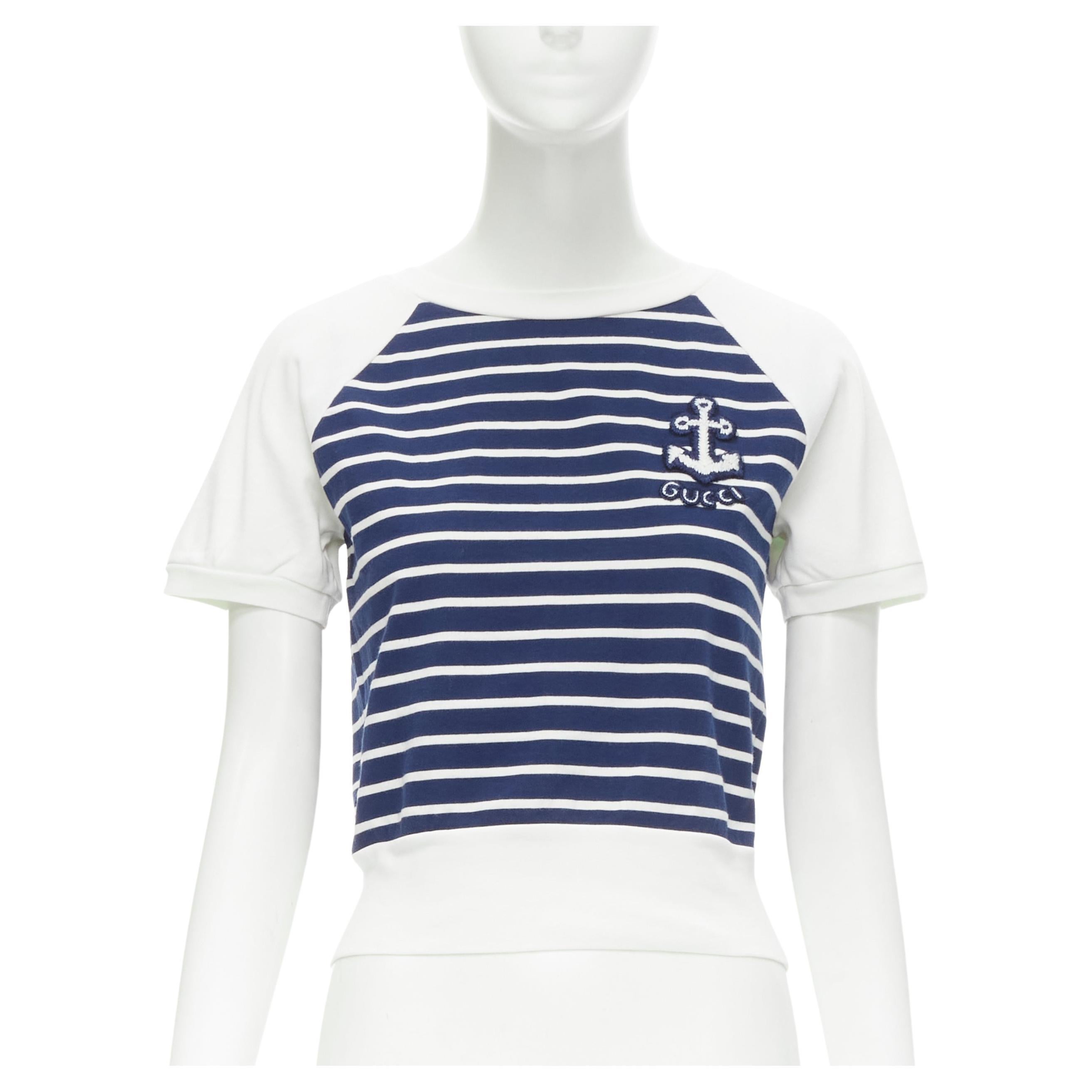 Gucci Nautical Sailor Logo Cropped Top Tshirt