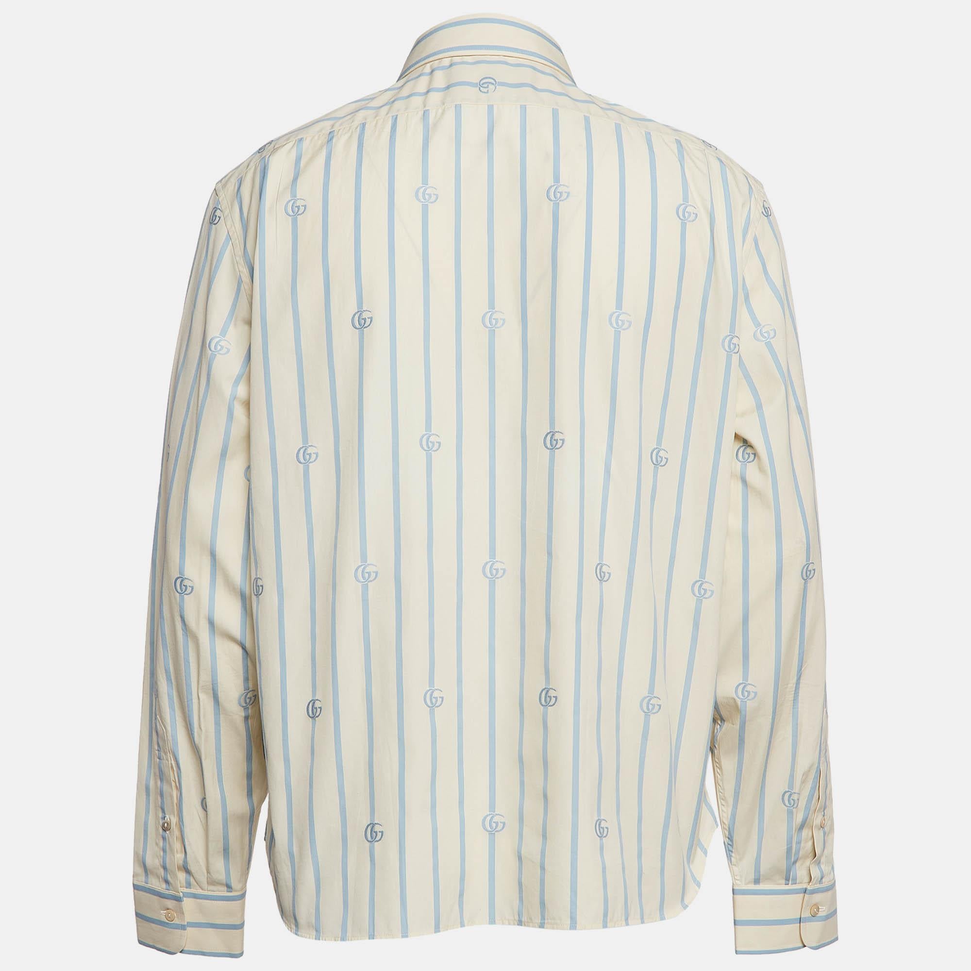 As shirts are an indispensable part of a wardrobe, Gucci brings you a creation that is both versatile and stylish. It has been tailored from high-quality fabric for a classy look and fit.

