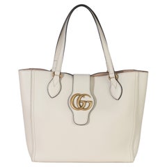 Gucci White Calfskin GG Marmont Tote