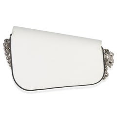 Gucci White Calfskin Mini Asymmetric Horsebit 1955 Shoulder Bag