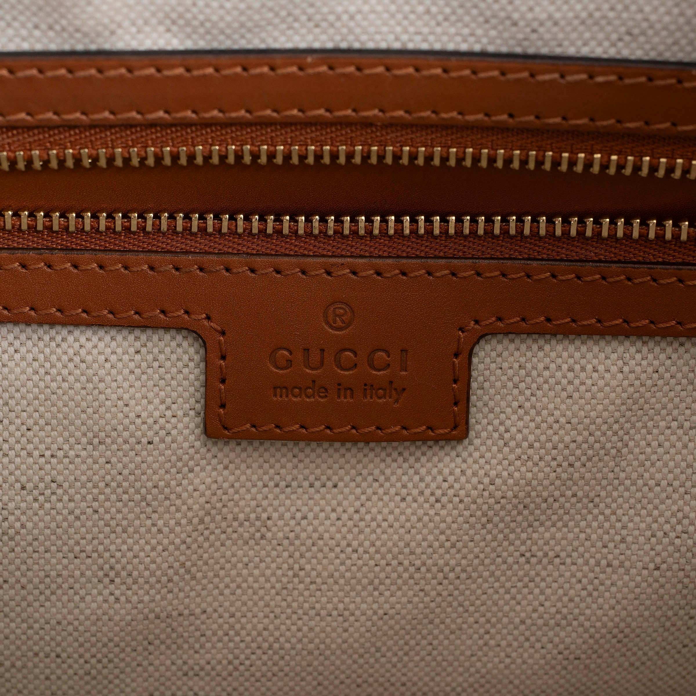 GUCCI white canvas 2023 INTERLOCKING G WEB MEDIUM Tote Bag For Sale 2