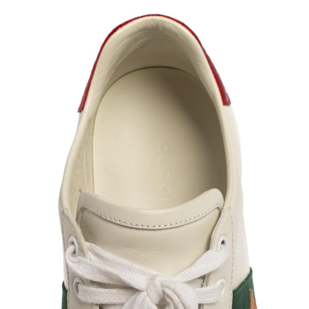 Gucci White Canvas And Leather Ace Sneakers Size 39 2