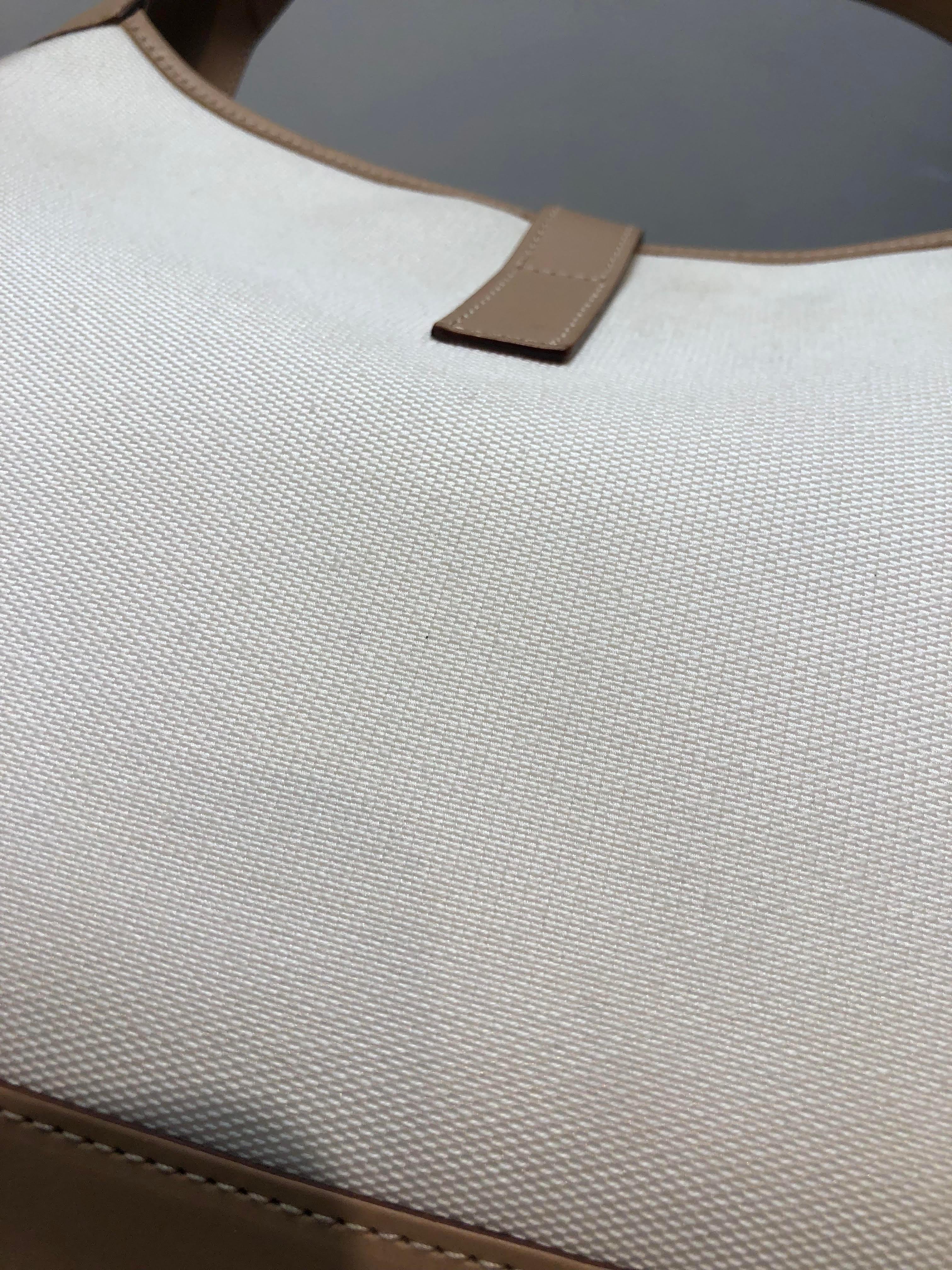 Gucci White Canvas & Leather Jackie Bag 1