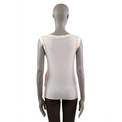 GUCCI white cashmere ARGYLE BOATNECK Sleeveless Sweater M