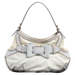 Gucci Queen Hobo aus weiß beschichtetem Segeltuch und Leder