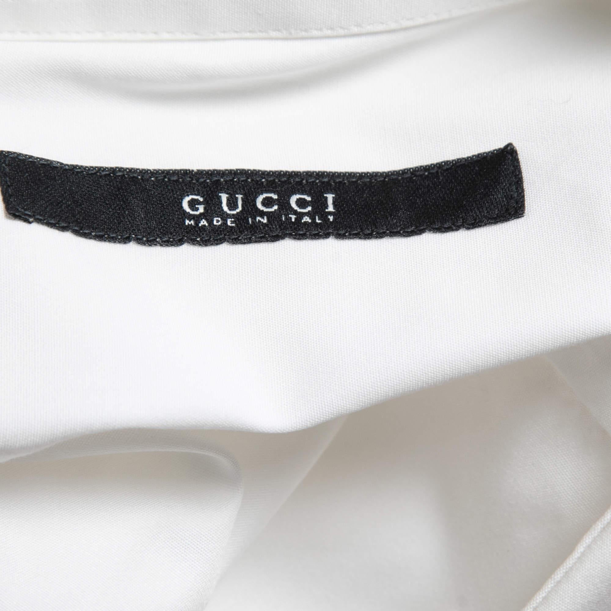 Weißes Gucci Hemd aus Baumwolle mit Knopfleiste und Knopfleiste 3XL Herren im Angebot