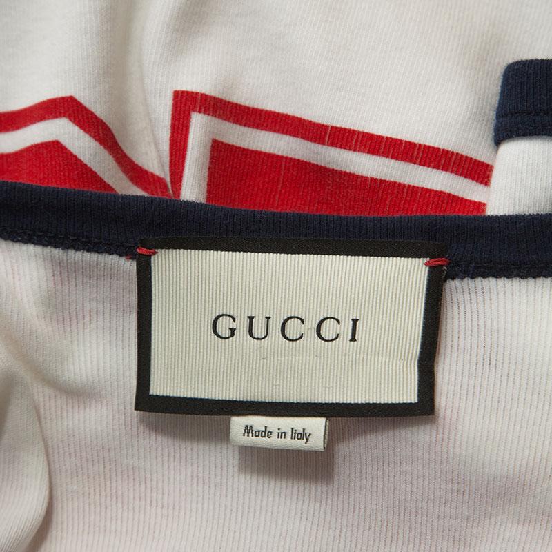 Gucci White Cotton Cat Applique Detail Blind For Love T-shirt S 1