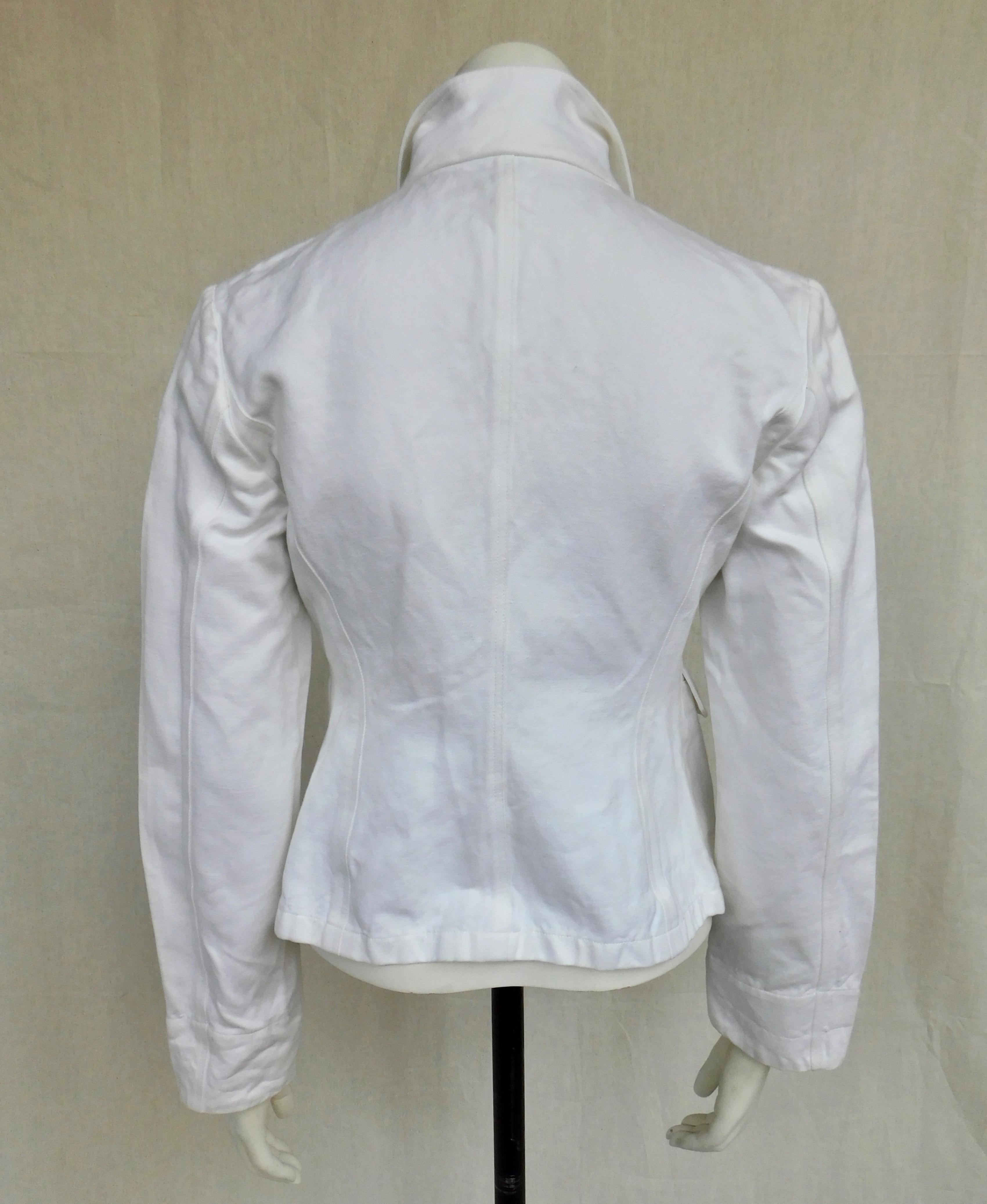 Gray Gucci White Cotton/Linen Jacket 