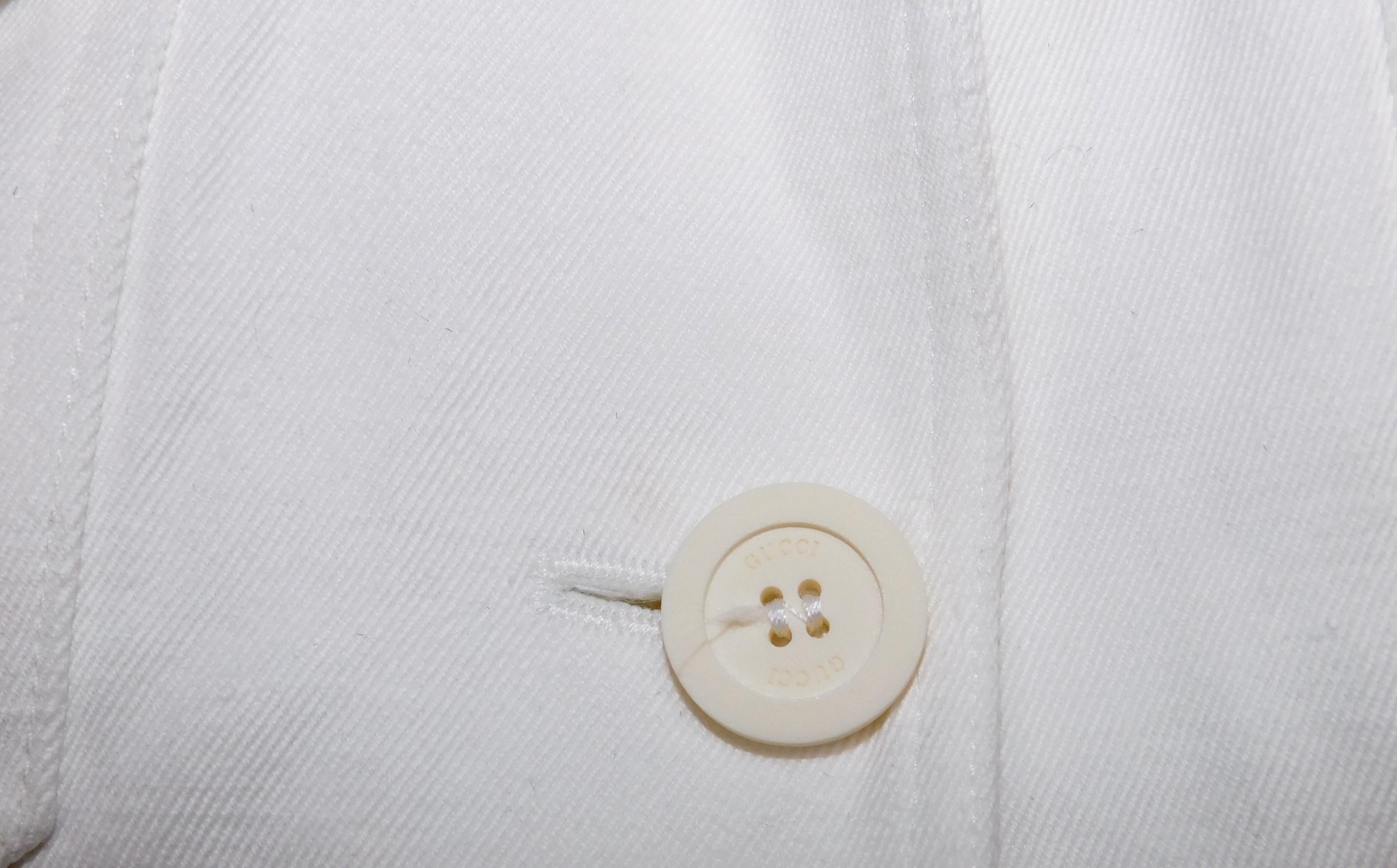 Gucci White Cotton/Linen Jacket  1