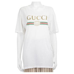 Gucci White Cotton Logo T-shirt Size S