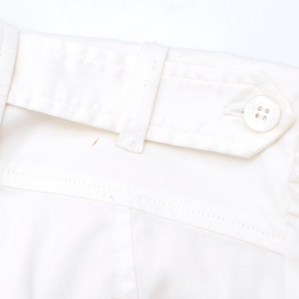 Gucci White Cotton Shirt W/ Epaulettes - Size US 2 In Excellent Condition In London, GB