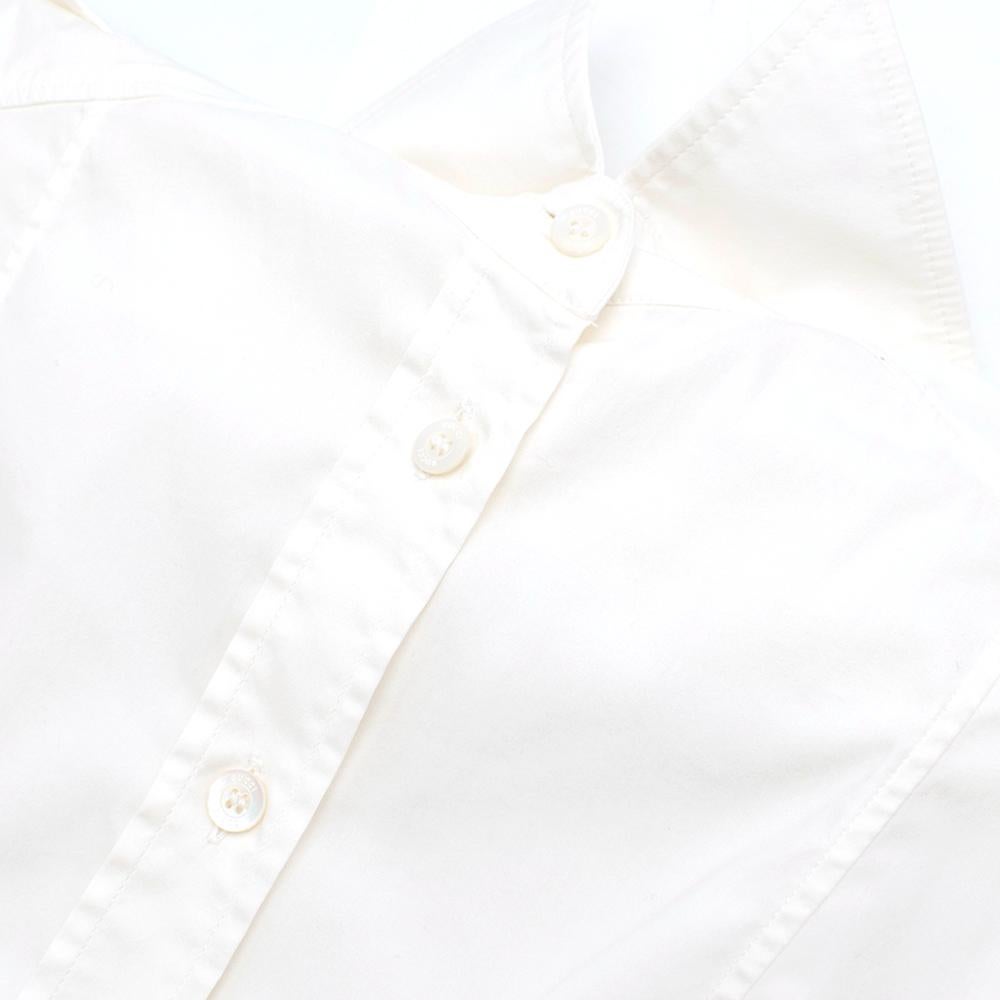 Women's Gucci White Cotton Shirt W/ Epaulettes - Size US 2