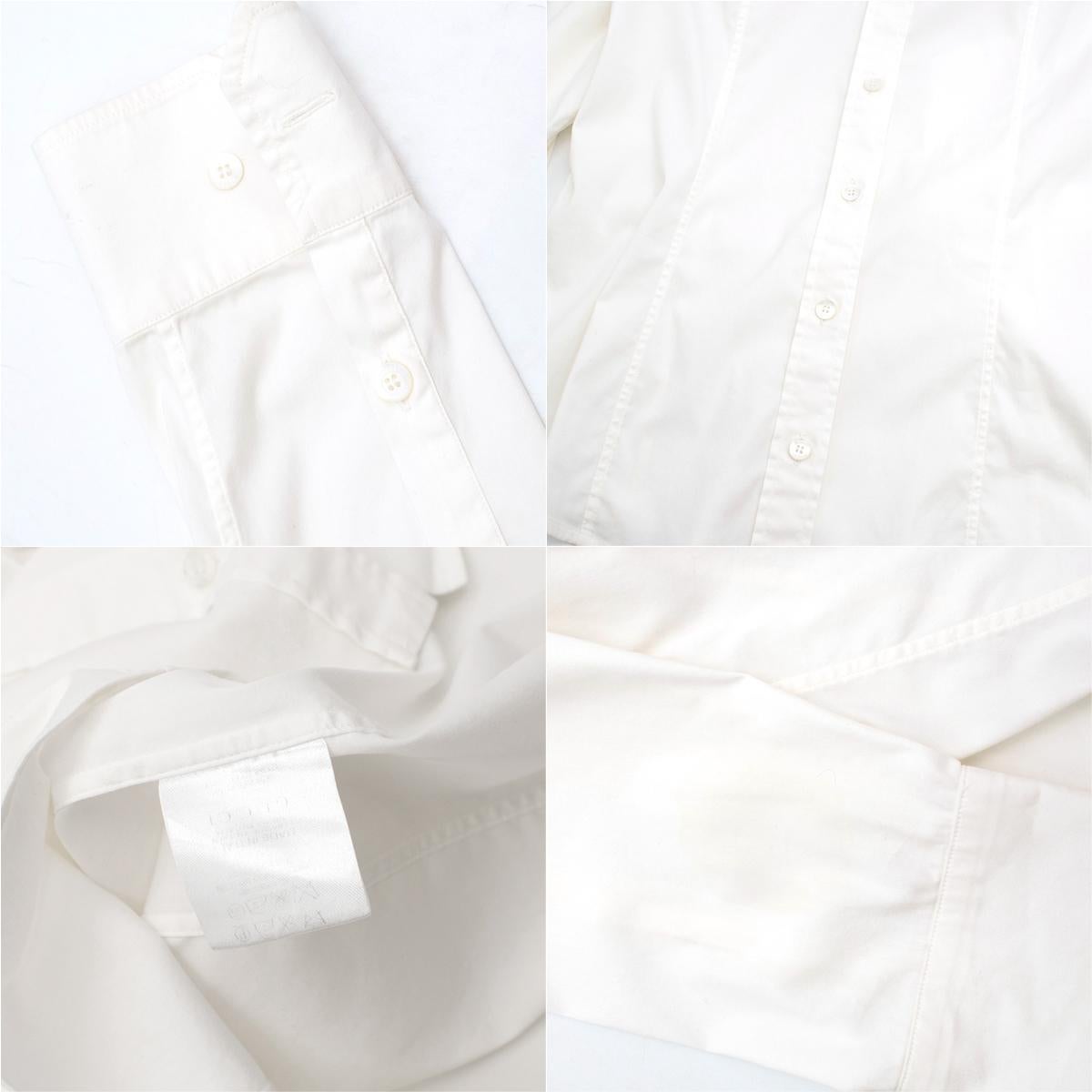 Gucci White Cotton Shirt W/ Epaulettes - Size US 2 1