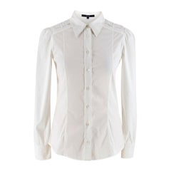 Gucci White Cotton Shirt W/ Epaulettes - Size US 2