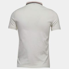 Gucci White Cotton Web Stripe Detailed Polo T-Shirt S