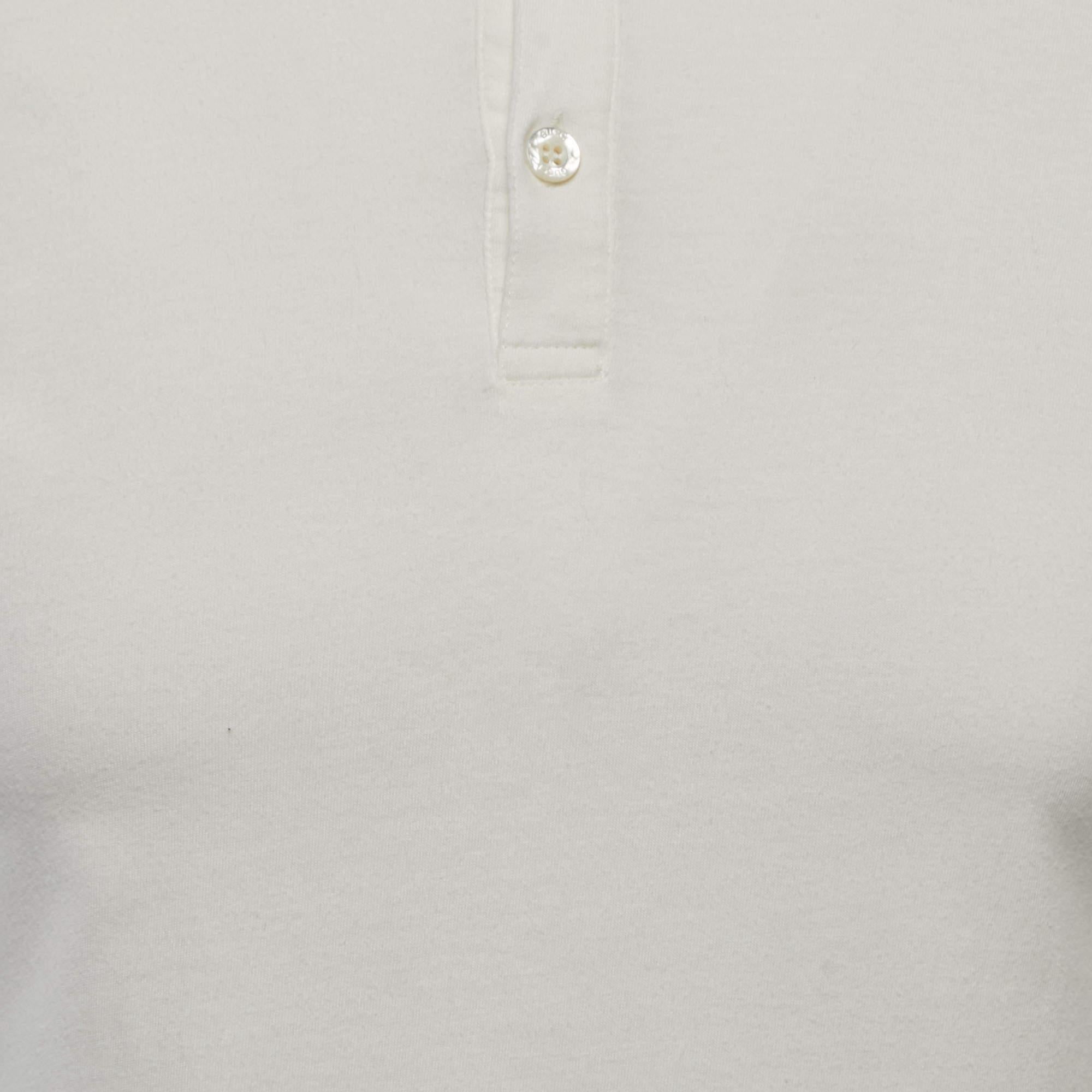 Men's Gucci White Cotton Web Stripe Detailed Polo T-Shirt S