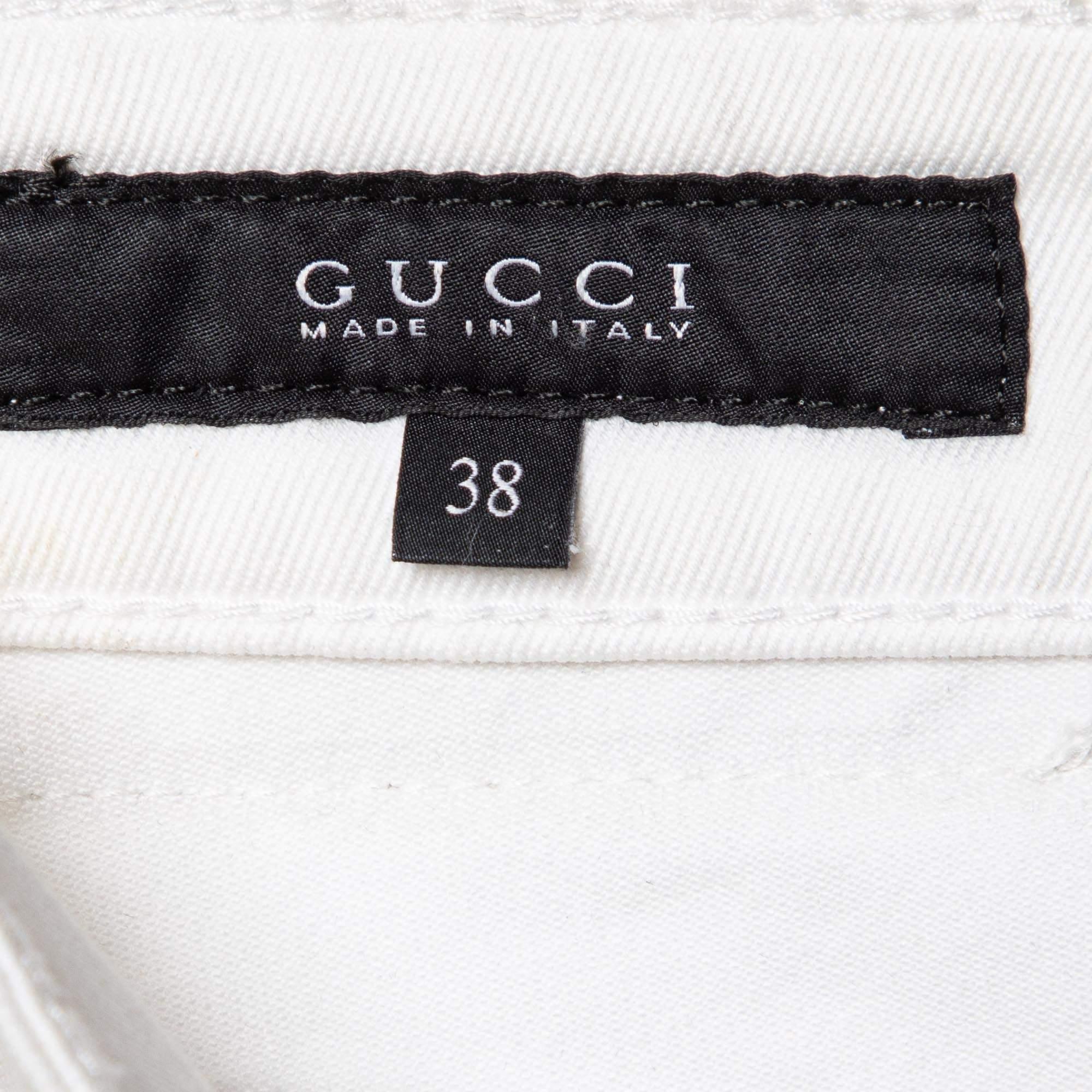 Women's Gucci White Denim Slim Fit Legging Jeans S/Waist 30